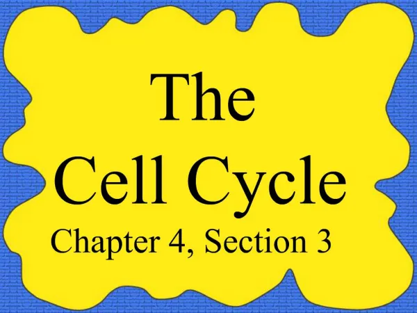 The Cell Cycle Chapter 4, Section 3