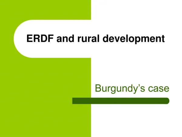 ERDF and rural development
