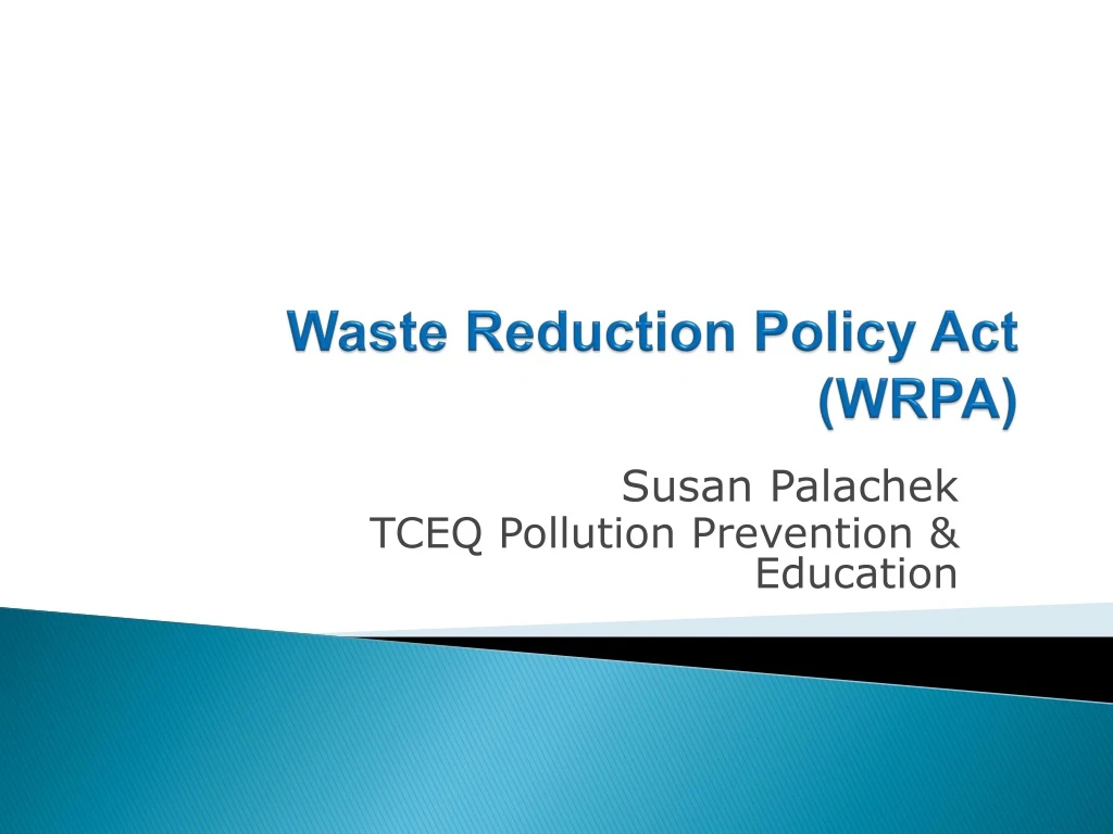 waste reduction policy act wrpa