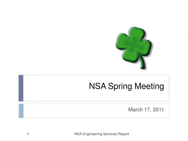 NSA Spring Meeting