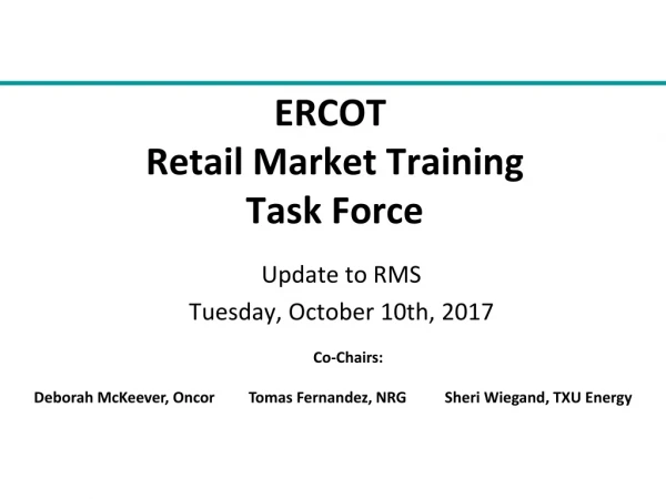 ERCOT Retail Market Training Task Force