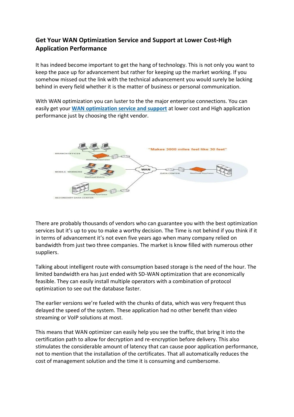 get your wan optimization service and support