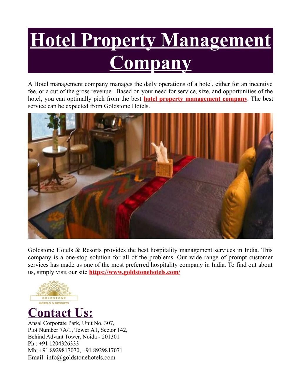 hotel property management company