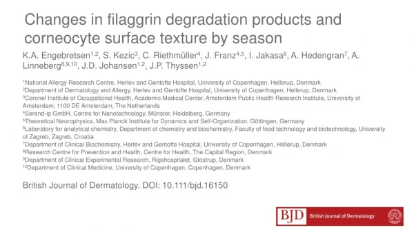 Changes in filaggrin degradation products and corneocyte surface texture by season