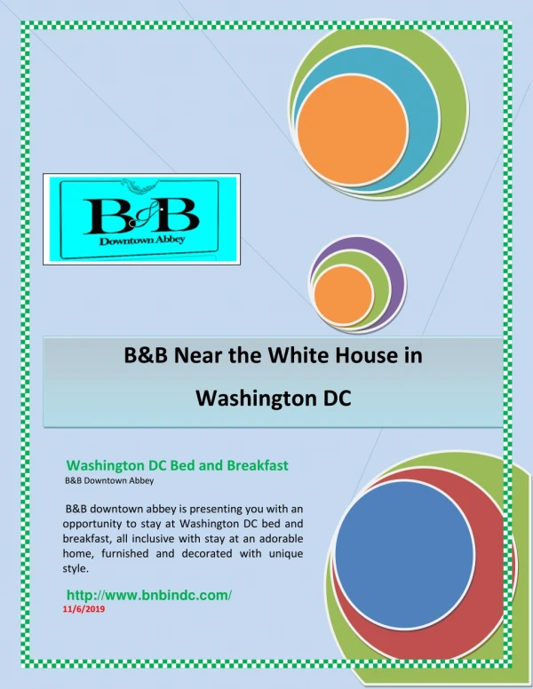 B&B Near the White House in Washington DC