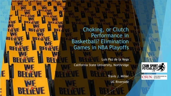 Choking, or Clutch Performance in Basketball? Elimination Games in NBA Playoffs