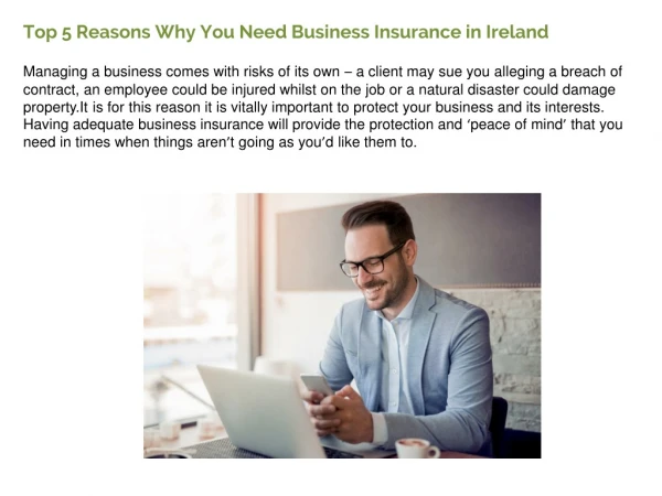 Top 5 Reasons Why You Need Business Insurance in Ireland