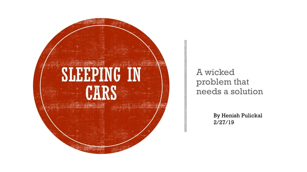 sleeping in cars