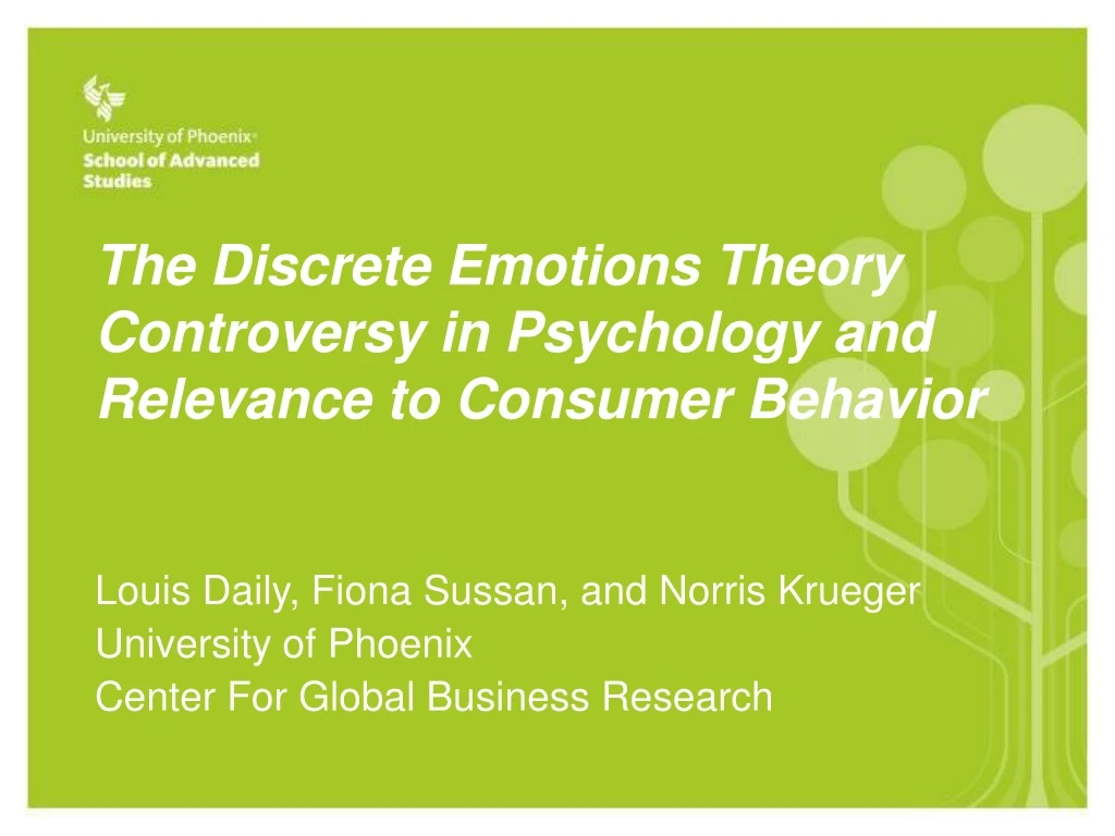 the discrete emotions theory controversy in psychology and relevance to consumer behavior