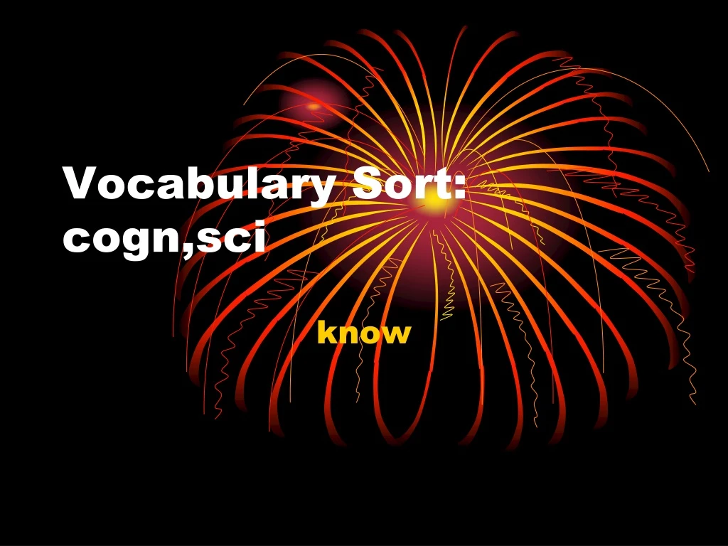 vocabulary sort cogn sci