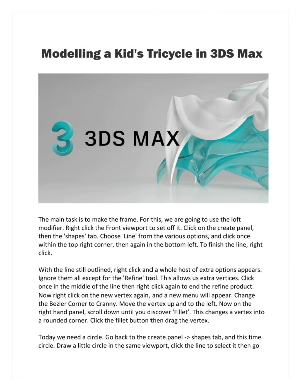 Modelling a Kid's Tricycle in 3DS Max