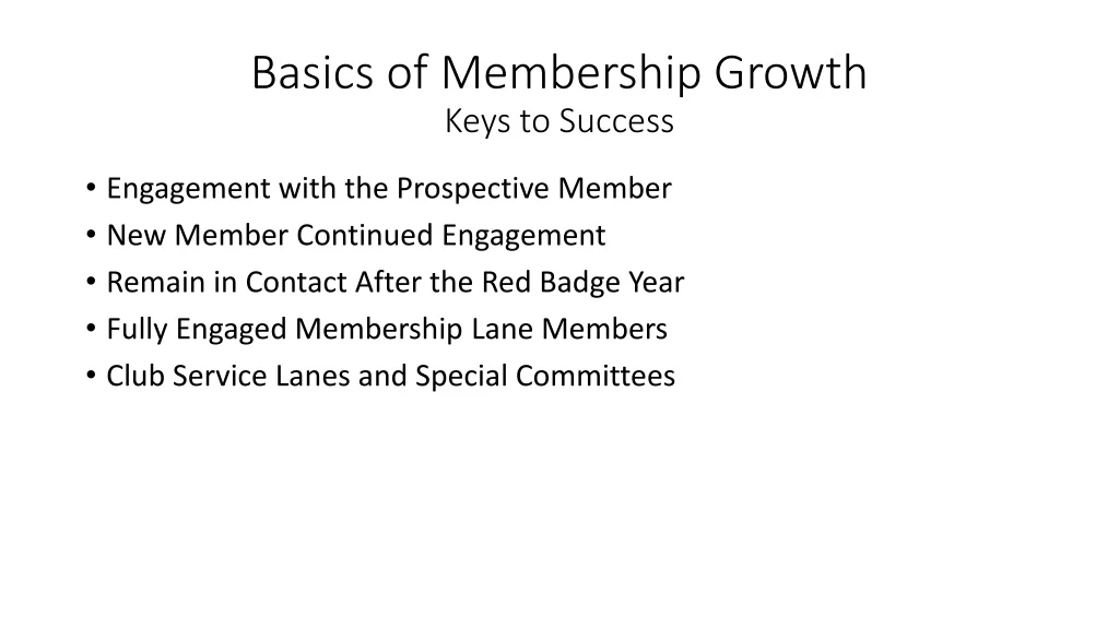 basics of membership growth keys to success