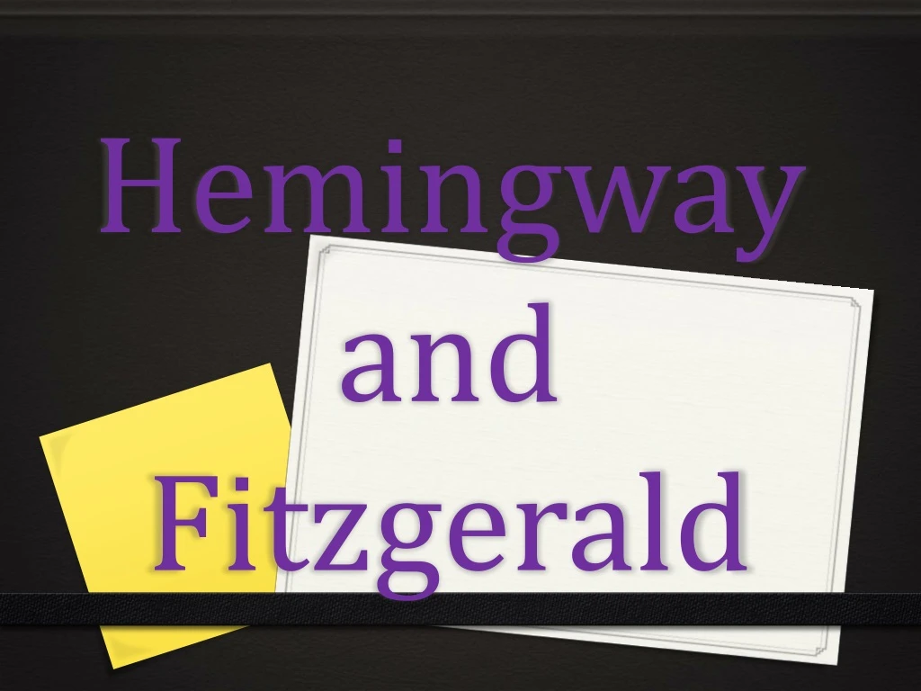 hemingway and fitzgerald