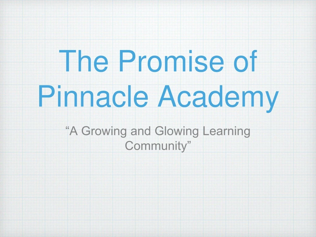 the promise of pinnacle academy