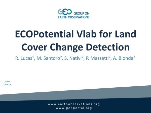ECOPotential Vlab for Land Cover Change Detection
