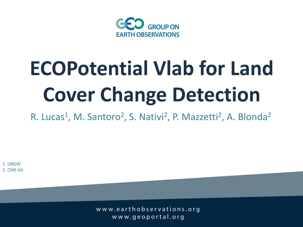 ecopotential vlab for land cover change detection