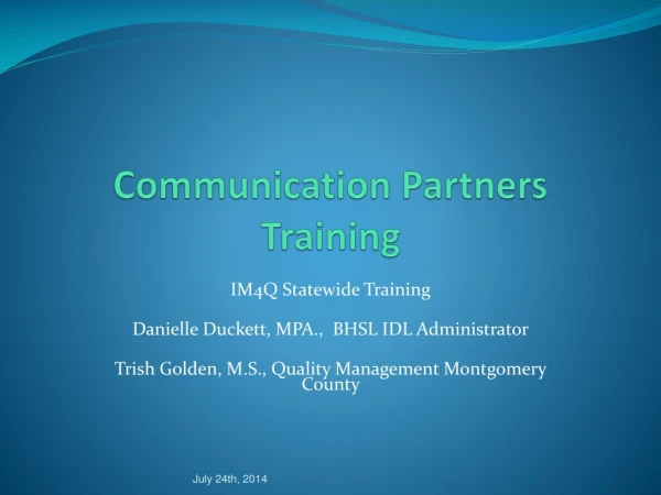 Communication Partners Training