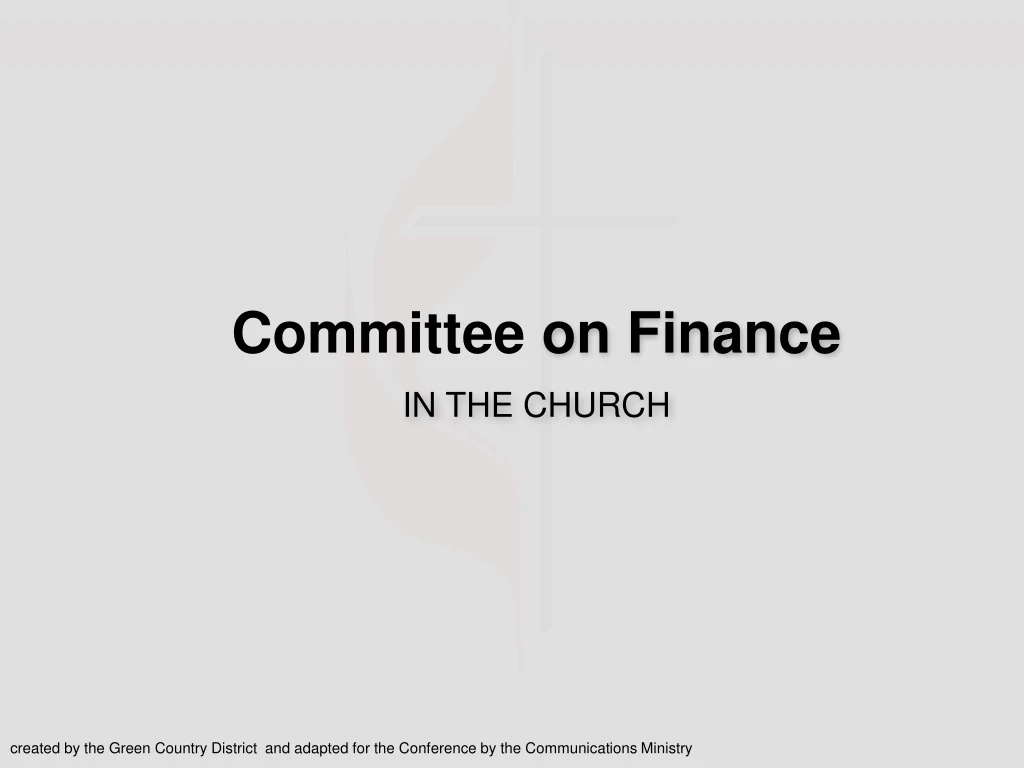 committee on finance in the church