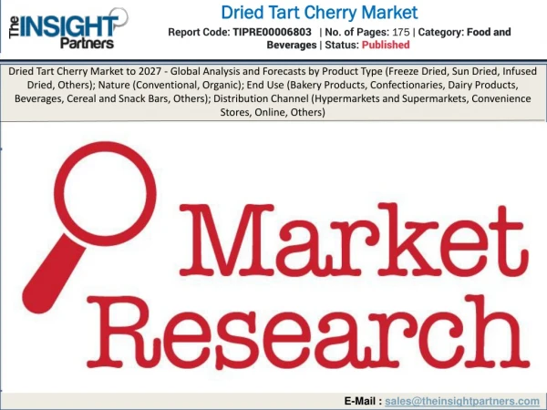 Dried tart cherries are used as whole or as a flavoring agents in bakery products
