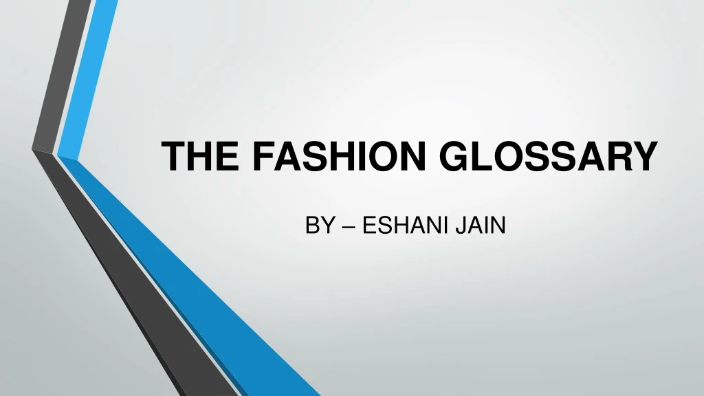 the fashion glossary