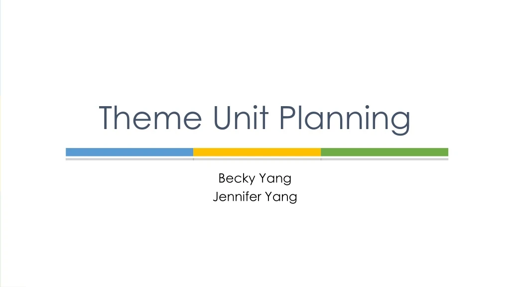 theme unit planning