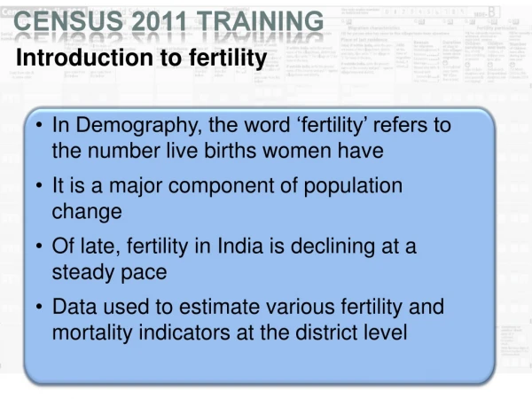 Introduction to fertility