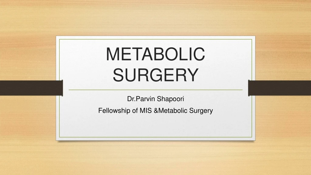 metabolic surgery