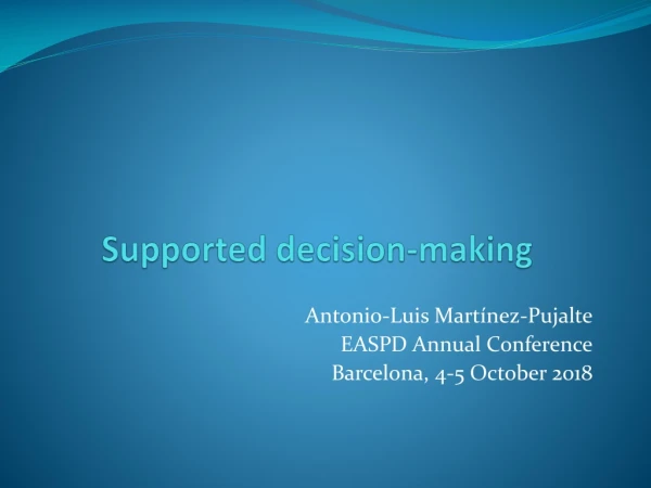 Supported decision-making