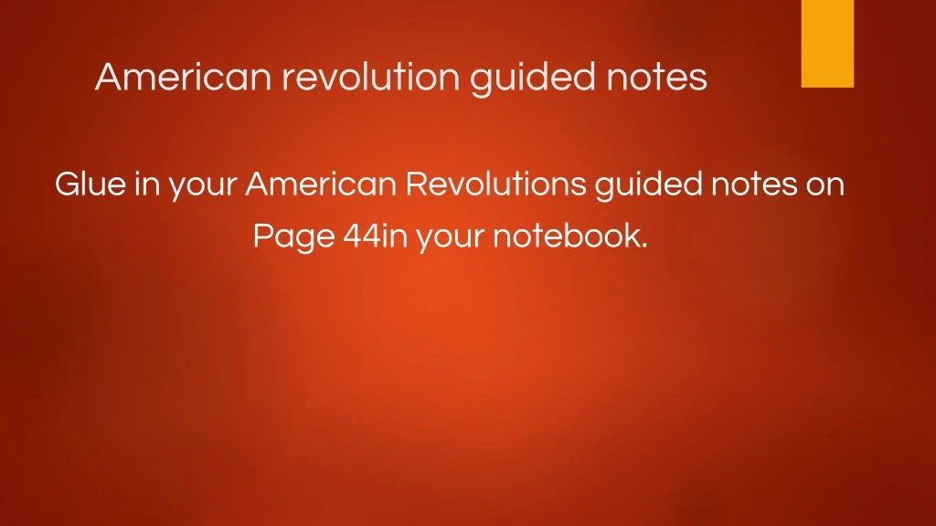 american revolution guided notes