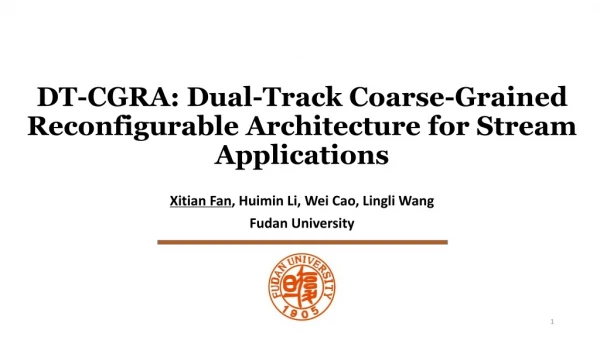 DT-CGRA: Dual-Track Coarse-Grained Reconfigurable Architecture for Stream Applications