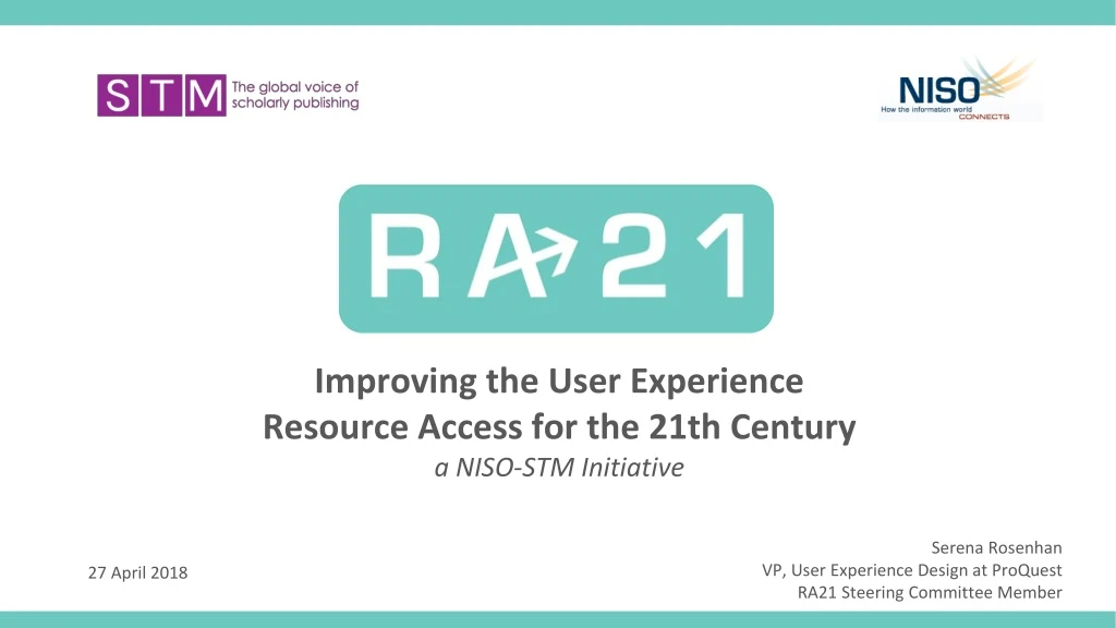 improving the user experience resource access for the 21th century a niso stm initiative