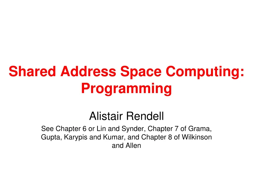 shared address space computing programming