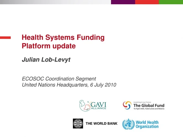 Health Systems Funding Platform update