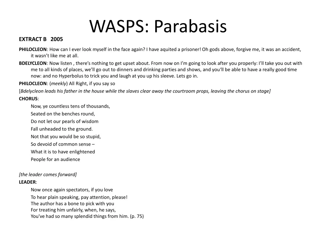 wasps parabasis