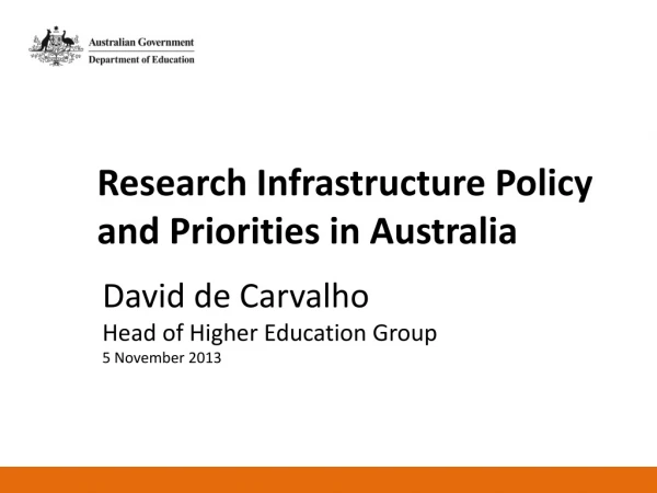 Research Infrastructure Policy and Priorities in Australia