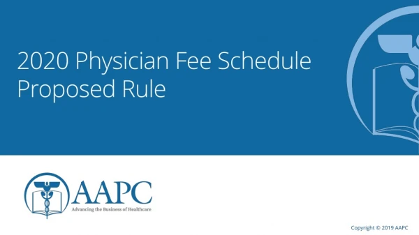 2020 Physician Fee Schedule Proposed Rule