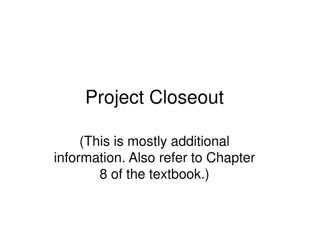 project closeout