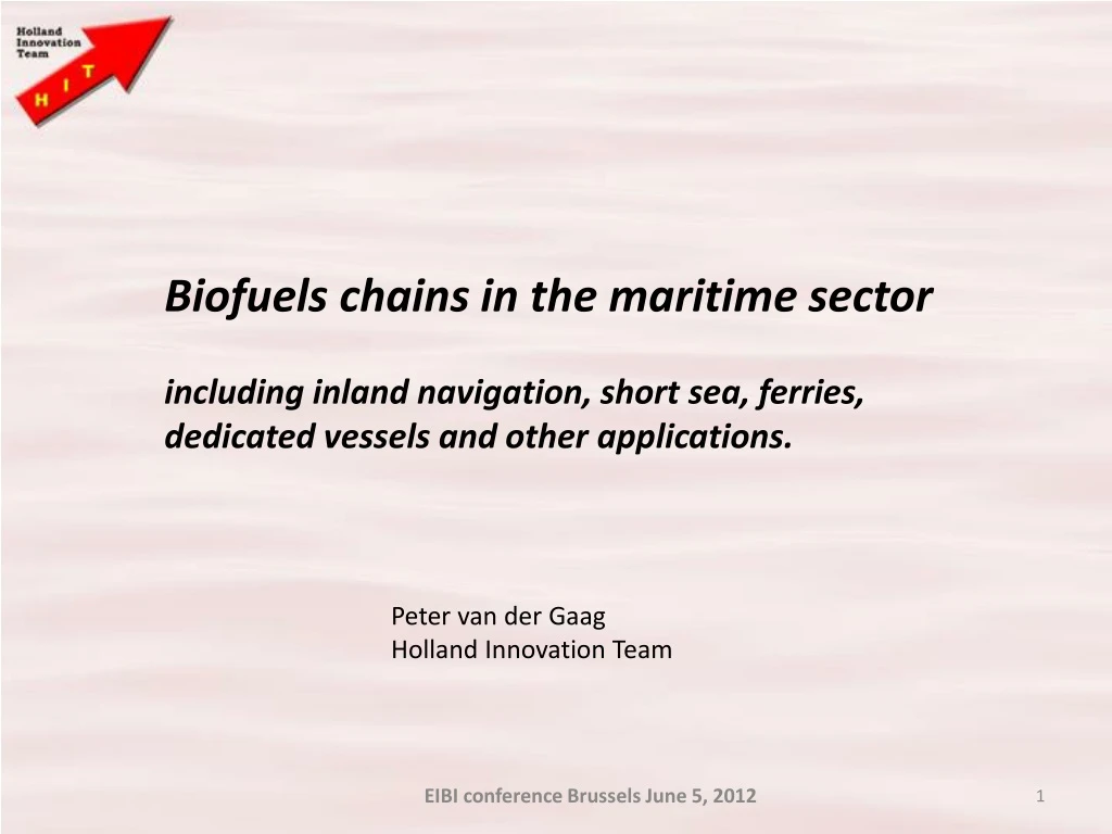 biofuels chains in the maritime sector including