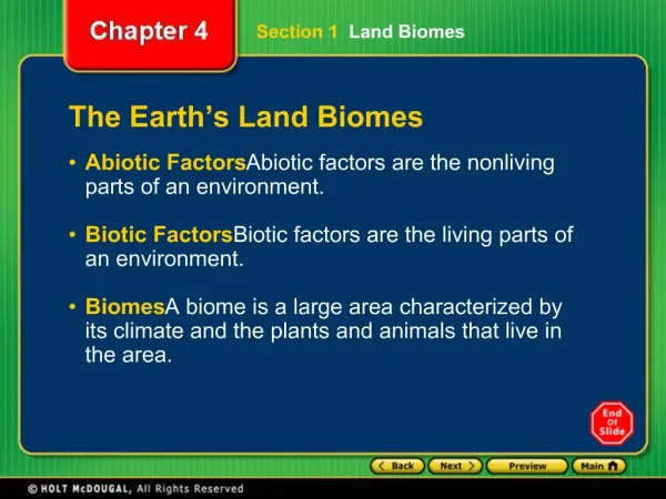 The Earth s Land Biomes