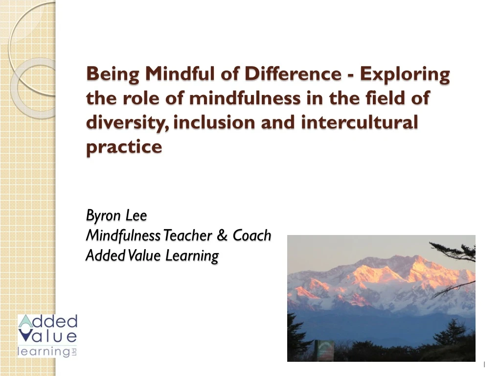 being mindful of difference exploring the role