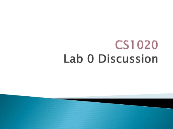 CS1020 Lab 0 Discussion