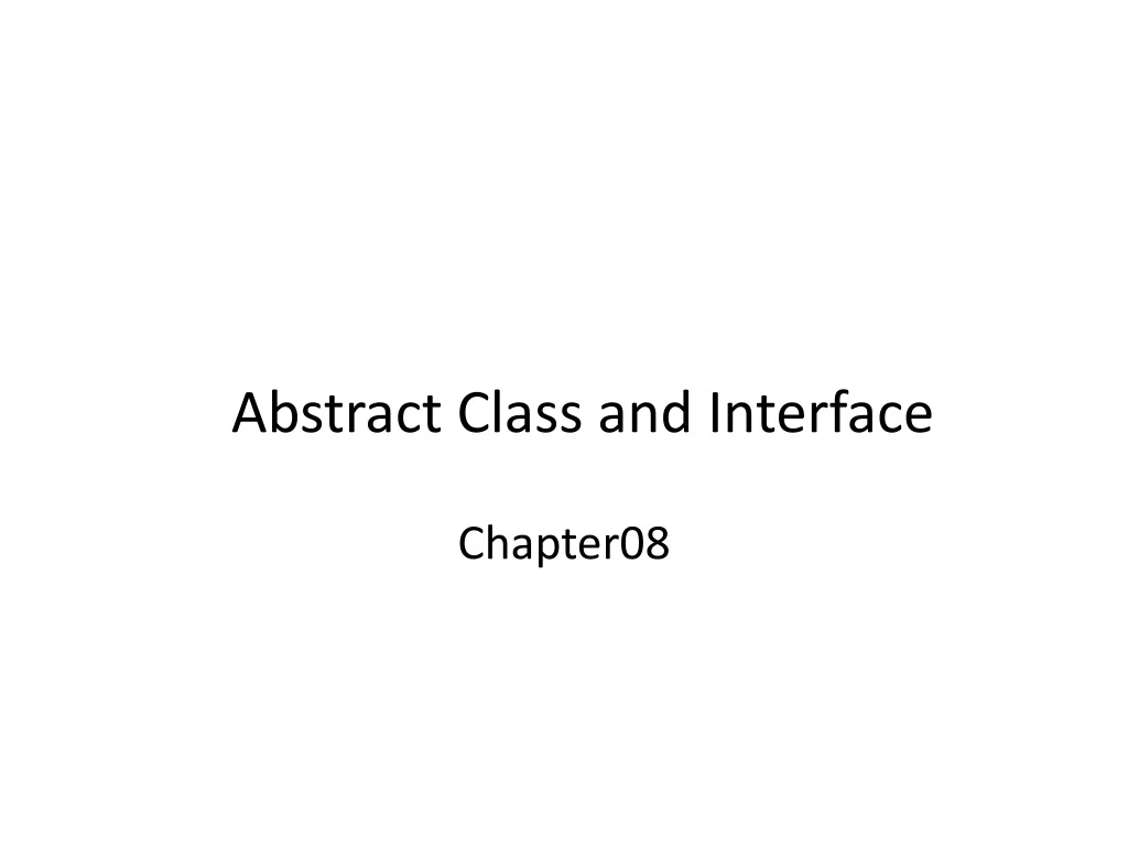 abstract class and interface