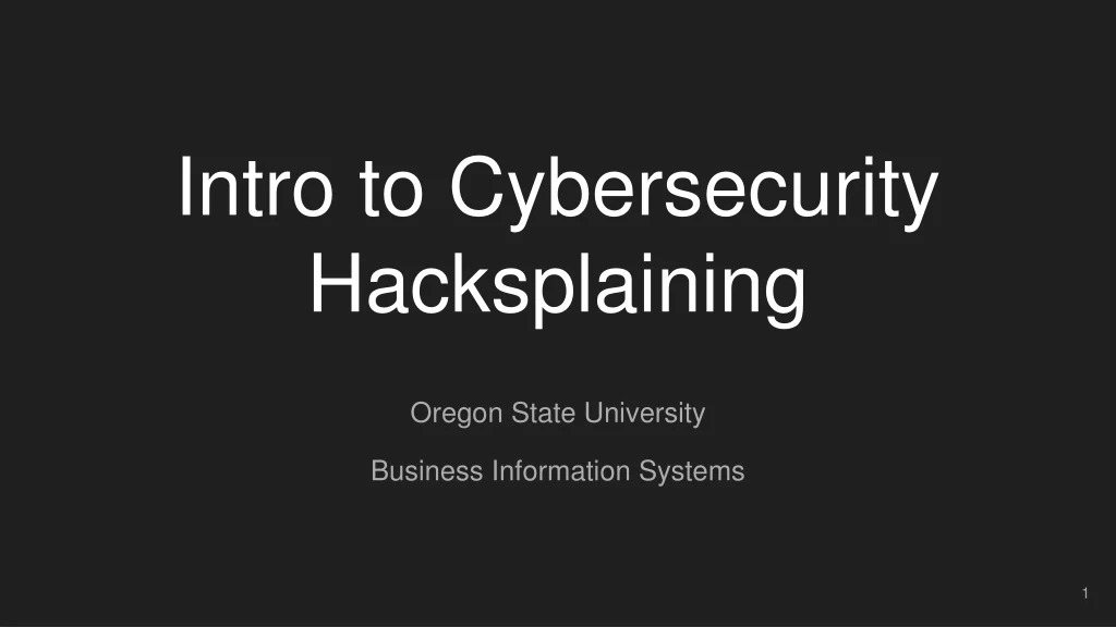 intro to cybersecurity hacksplaining