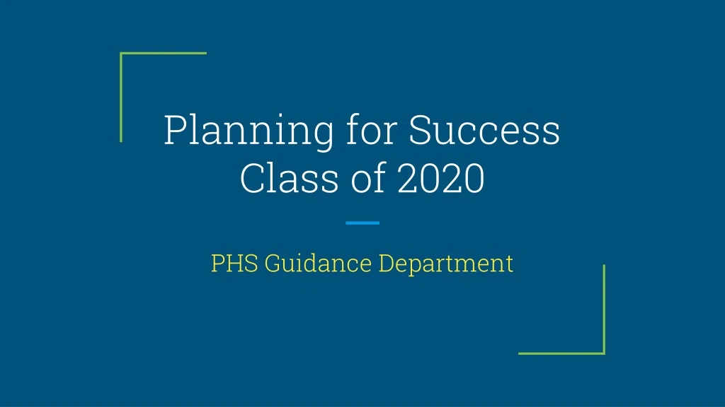 planning for success class of 2020