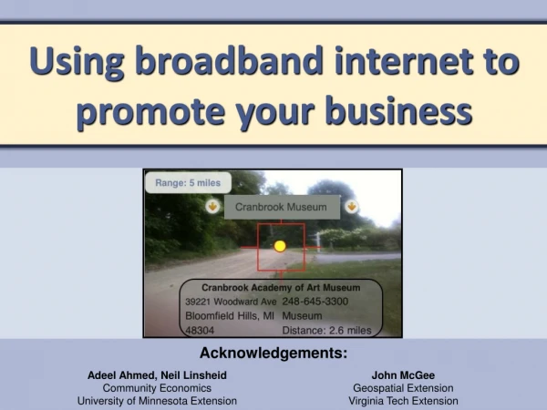 Using broadband internet to promote your business