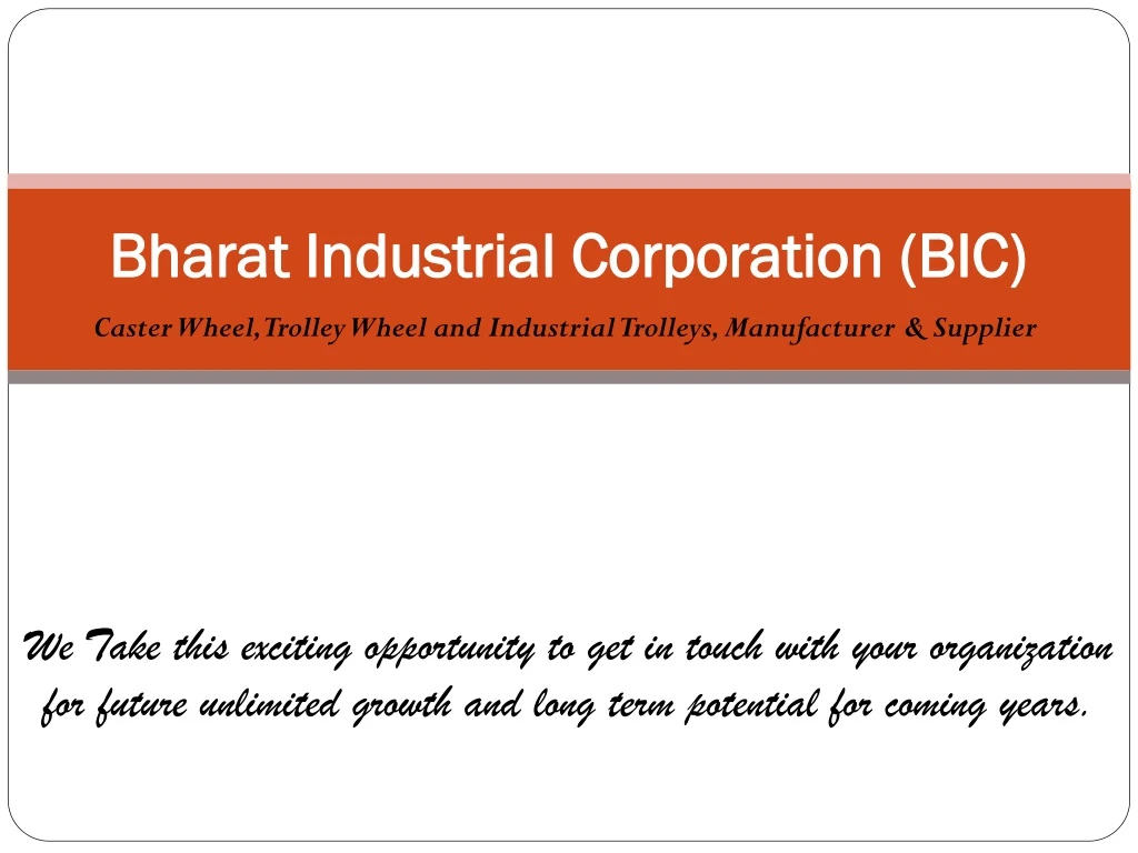 bharat industrial corporation bic