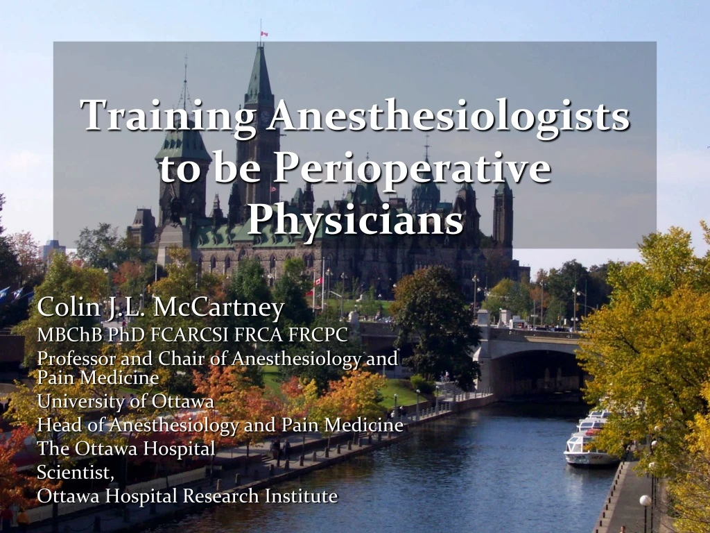 training anesthesiologists to be perioperative physicians