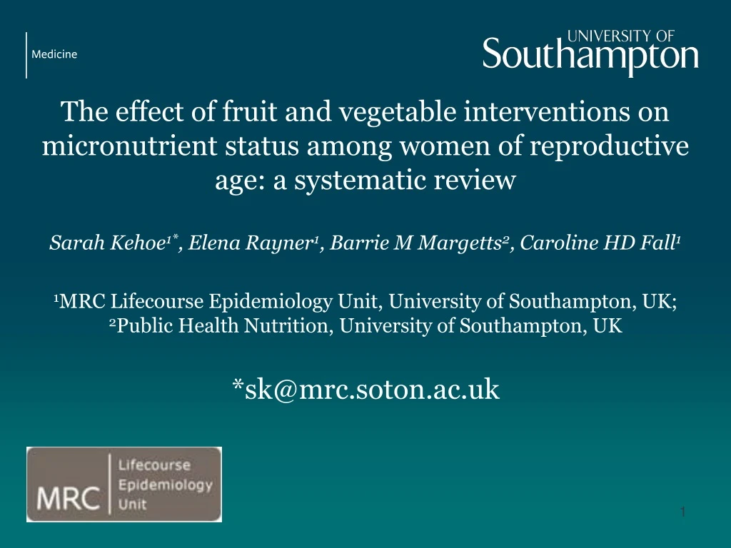the effect of fruit and vegetable interventions