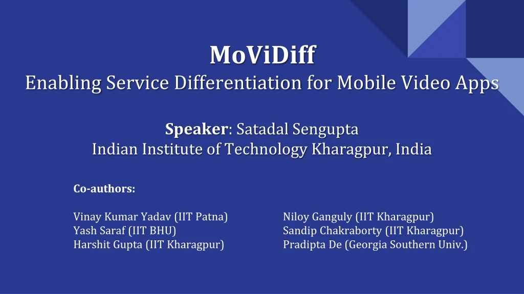 movidiff enabling service differentiation