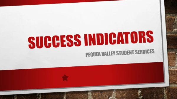 Success indicators